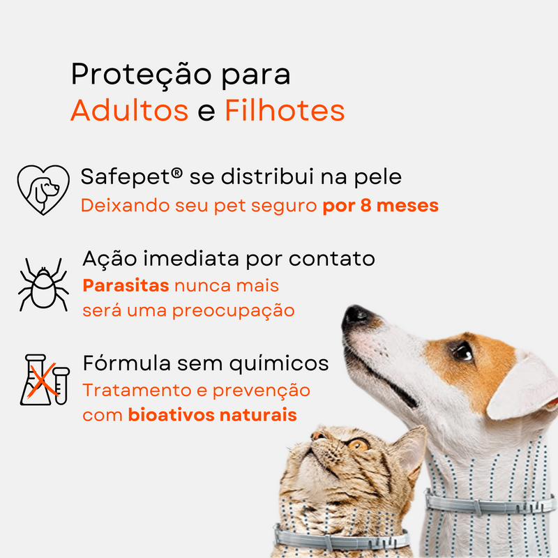 Colar Anti Pulgas e Carrapatos - 8 Meses de Proteção